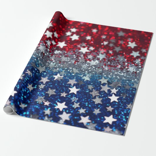 Patriotic Glitter Geschenkpapier (Ungerollt)