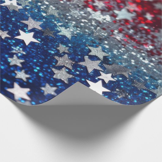 Patriotic Glitter Geschenkpapier (Ecke)