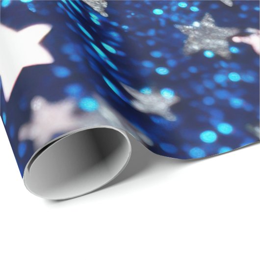 Patriotic Glitter Geschenkpapier (Rolleneckpunkt)