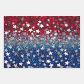 Patriotic Glitter Geschenkpapier Set (Vorderseite 3)