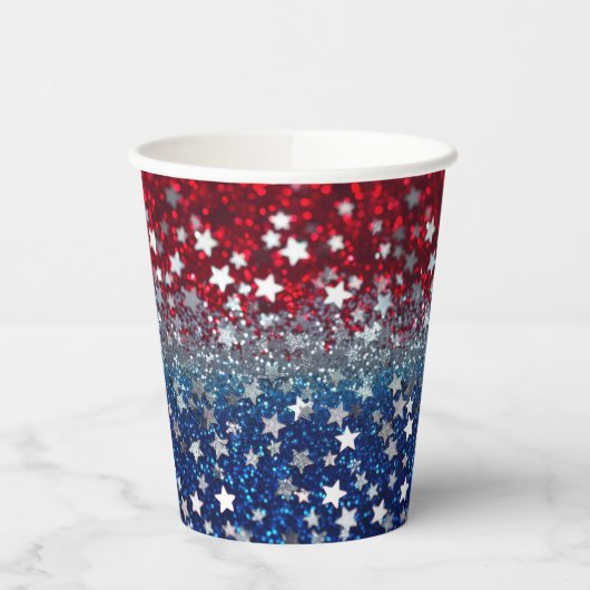 Patriotic Glitter Pappbecher (Links)