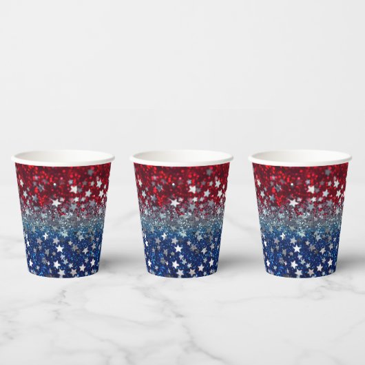 Patriotic Glitter Pappbecher (Multi)