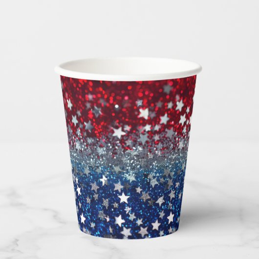 Patriotic Glitter Pappbecher (Vorderseite)