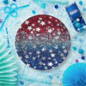 Patriotic Glitter Pappteller (Party)