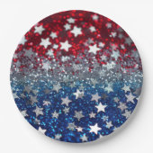 Patriotic Glitter Pappteller (Vorderseite)