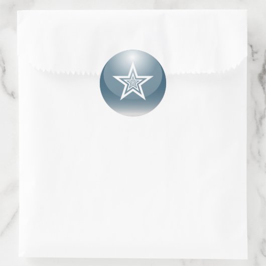 Patriotic Glossy Star Runder Aufkleber (Tasche)