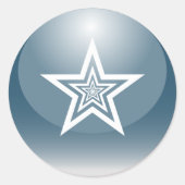 Patriotic Glossy Star Runder Aufkleber (Vorderseite)
