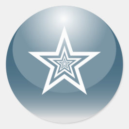 Patriotic Glossy Star Runder Aufkleber