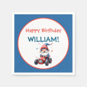 Patriotic Gnome Red Car 5th Birthday Serviette (Vorderseite)