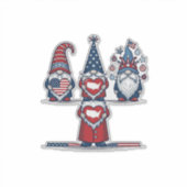 Patriotic Gnome Trio Vintage Vector Design_1 Aufkleber (Vorderseite)