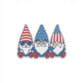 Patriotic Gnome Trio Vintage Vector Shirt Design_1 Aufkleber (Vorderseite)