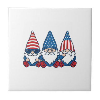 Patriotic Gnome Trio Vintage Vector Shirt Design_1 Fliese