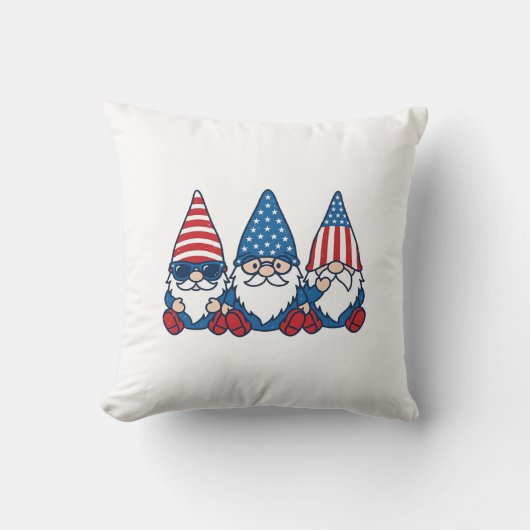 Patriotic Gnome Trio Vintage Vector Shirt Design_1 Kissen (Vorderseite)