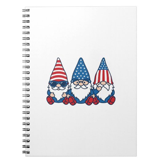 Patriotic Gnome Trio Vintage Vector Shirt Design_1 Notizblock (Vorderseite)