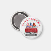 Patriotic Gnome Vintag Red Truck Family Wiedersehe Magnet (Vorderseite/Rückseite)