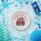 Patriotic Gnome Vintag Red Truck Family Wiedersehe Pappteller (Party)