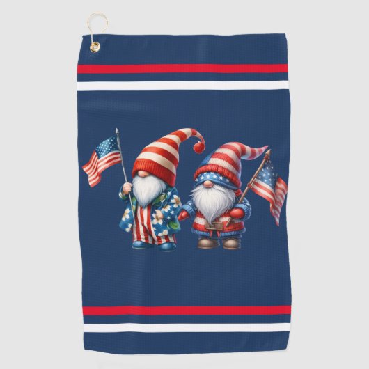 Patriotic Gnomes Golf Towel Golfhandtuch (Vorderseite)