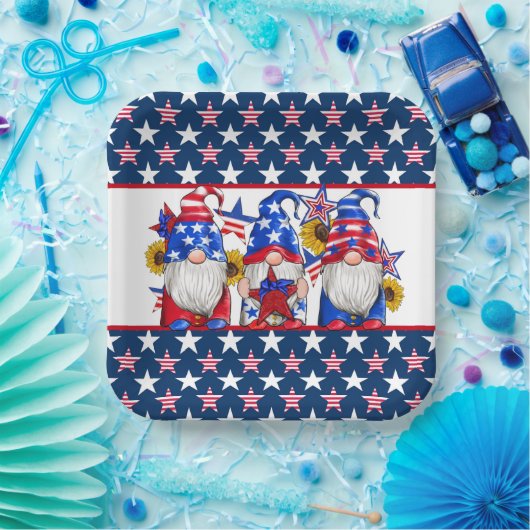 Patriotic Gnomes Paper Dinner Pappteller (Party)