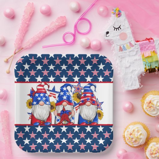 Patriotic Gnomes Paper Dinner Pappteller (Party)