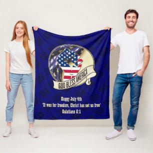 Patriotic GOD BLESS AMERICA, 4. Juli Fleecedecke
