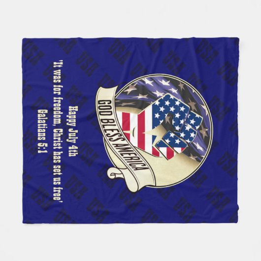 Patriotic GOD BLESS AMERICA, 4. Juli Fleecedecke (Vorderseite (Horizontal))