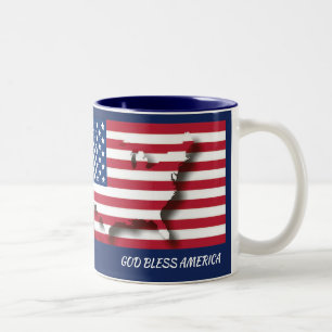 Patriotic GOD BLESS AMERICA Christlich Zweifarbige Tasse