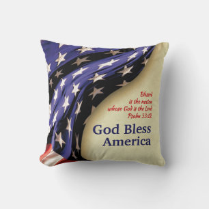 Patriotic GOD BLESS AMERICA Flag Kissen