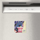 Patriotic GOD BLESS AMERICA Flag Magnet (In Situ (Geschirrspüler))