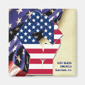 Patriotic GOD BLESS AMERICA Flag Magnet (Vorne)