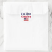 Patriotic God Bless America Flag Runder Aufkleber (Tasche)