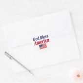 Patriotic God Bless America Flag Runder Aufkleber (Umschlag)