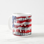 Patriotic God Bless America U.S.A.-Flagge Kaffeetasse (Vorderseite Links)