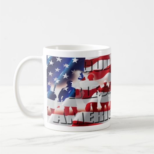 Patriotic God Bless America U.S.A.-Flagge Kaffeetasse (Links)