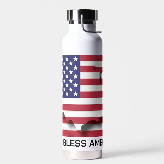 Patriotic GOD BLESS AMERICA USA Flag Trinkflasche (Links)