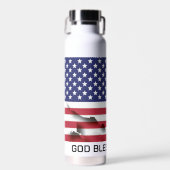 Patriotic GOD BLESS AMERICA USA Flag Trinkflasche (Vorne)