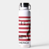 Patriotic GOD BLESS AMERICA USA Flag Trinkflasche (Rückseite)