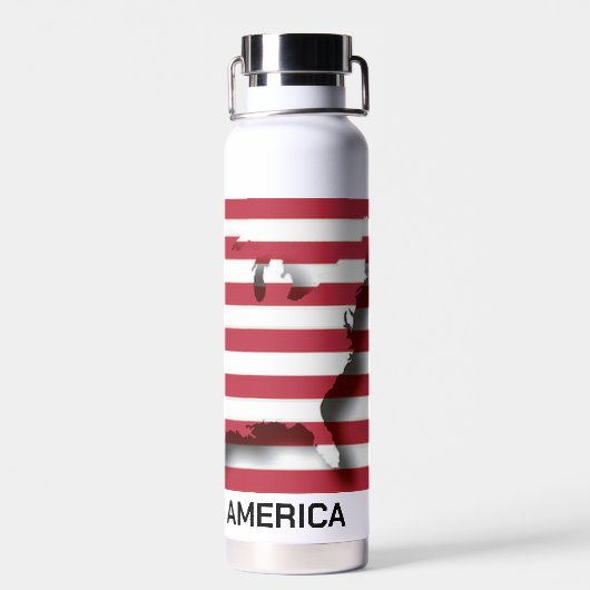 Patriotic GOD BLESS AMERICA USA Flag Trinkflasche (Rückseite)