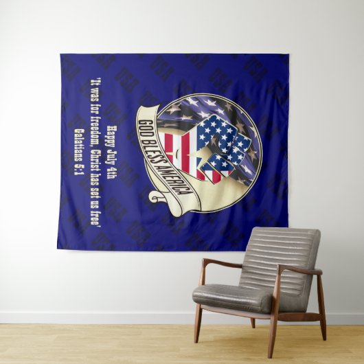 Patriotic GOD BLESS AMERICA Wandteppich (Beispiel (Horizontal))