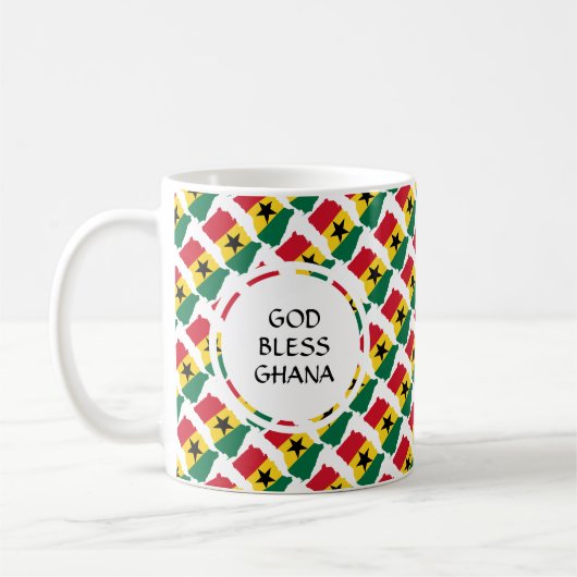 Patriotic GOD BLESS GHANA Monogram Kaffeetasse (Links)