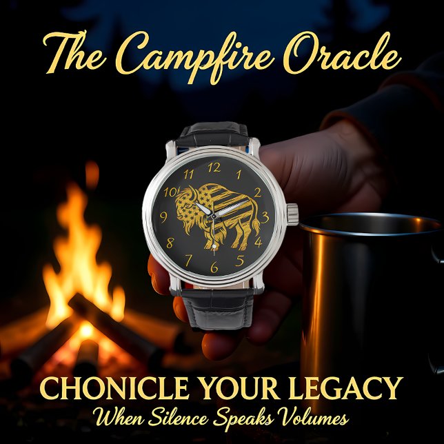 Patriotic Gold Bison Design Armbanduhr (Von Creator hochgeladen)