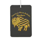 Patriotic Gold Bison Design Autolufterfrischer (Vorderseite)