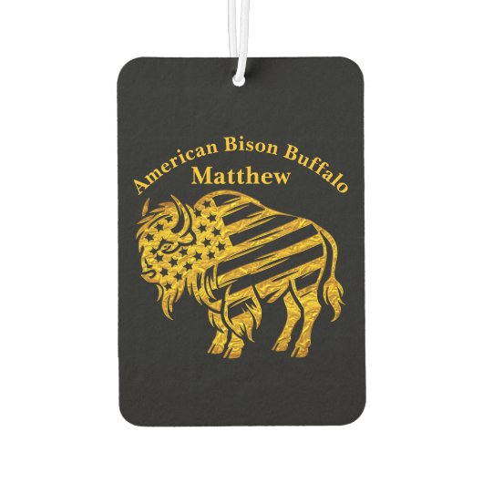 Patriotic Gold Bison Design Autolufterfrischer (Rückseite)