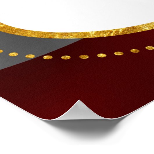 Patriotic Gold Foil USA Flag Wedding Chart Poster (Ecke)