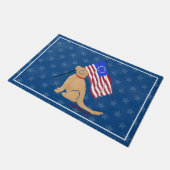 Patriotic Golden Dog American Flag Doormat Fußmatte (Schrägansicht)