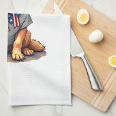 Patriotic Golden Dog Vintage Engraving Shirt 2 Geschirrtuch (Viertel Falte)