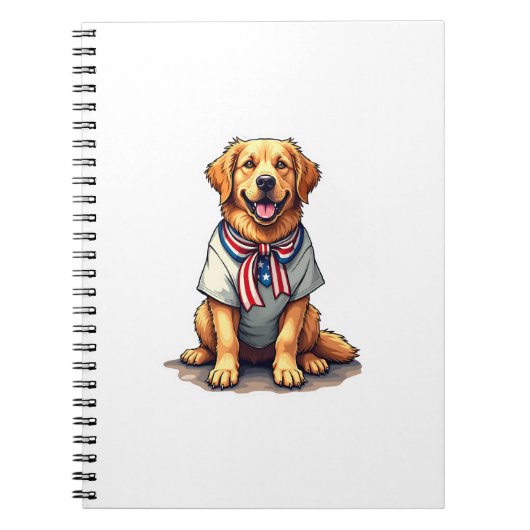 Patriotic Golden Dog Vintage Engraving Shirt 2 Notizblock (Vorderseite)