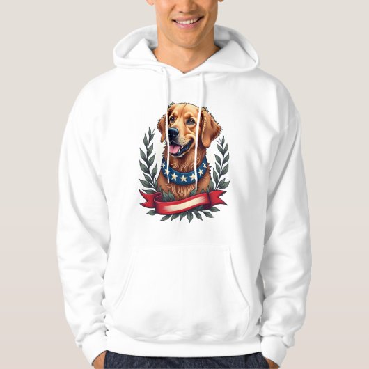 Patriotic Golden Retriever Americana Art Tee 2 (Vorderseite)