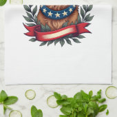Patriotic Golden Retriever Americana Art Tee 2 Geschirrtuch (Gefaltet)
