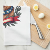Patriotic Golden Retriever Americana Art Tee 2 Geschirrtuch (Viertel Falte)