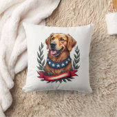 Patriotic Golden Retriever Americana Art Tee 2 Kissen (Decke)